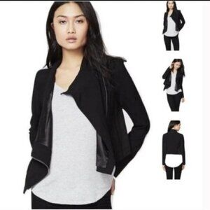 Rachel Roy Shauna black asymmetrical zip blazer jacket size small